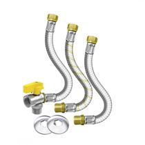Kit Instalação Aquecedor Gás 1/2 Flexível Inox Completo Roco