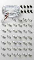 Kit Instalação CFTV 100m Cabo 4mm + 24 Conectores Kit Instalação CFTV 100m Cabo 4mm + 24 Conectores