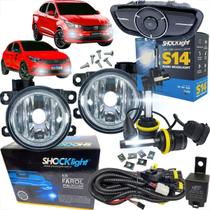 Kit instalação completa farol de milha fiat argo e cronos de 2017 à 2021 com botão estilo original + lâmpada led s14