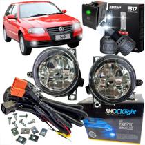Kit instalação completo farol de milha volkswagen vw g4 geração 4 gol parati saveiro 2006 à 2009 + lâmpada led s14