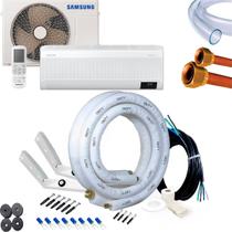 Kit Instalação Completo Para Ar-condicionado Split Inverter Samsung WindFree Connect Sem Vento 12000 BTUs 3m Com Suporte - Okity