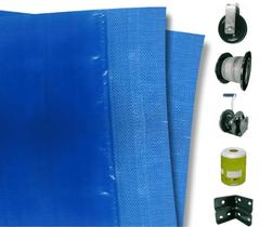Kit instalação cortina aviário azul - 2,60x18 Kit instalação cortina aviário azul - 2,60x18