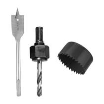 Kit Instalação De Fechadura 54mm 22mm - Serra Copo Broca Pá