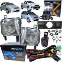 Kit instalação farol de milha gm chevrolet meriva montana corsa 2003 à 2011 botão modelo original + lâmpada led s17 Kit instalação farol de milha gm chevrolet meriva montana corsa 2003 à 2011 botão modelo original + lâmpada led s17