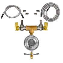 Kit Instalação Fogão e Forno Válvula Duas Saídas Gás 1m e 3m