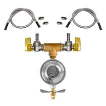 Kit Instalação Fogão Forno Válvula Duas Saídas Gás 1m e 80cm