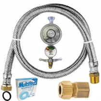 Kit Instalação Gás Botijão Glp Mangueira+Regulador+Adaptador
