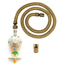 Kit Instalação Gás Mangueira 1,00mt Com Manômetro Botijãoglp