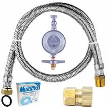 Kit Instalação Gás Mangueira+regulador+adaptador Botijão Glp