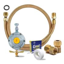 Kit Instalação Gás P13 Mangueira Tomback 1,20m Regulador Premium Kit Instalação Gás P13 Mangueira Tomback 1,20m Regulador Premium