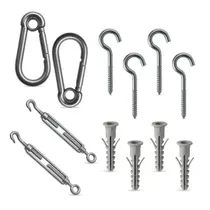Kit Instalação Lona Tela Toldo Sombrite Mosquetão Esticador Kit Instalação Lona Tela Toldo Sombrite Mosquetão Esticador