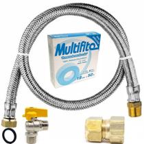 Kit Instalaçao Mangueira + Registro + Adaptador Gás Encanado