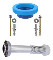 Kit Instalação Vaso Tubo Ligação Cromada + Anel + Parafusos