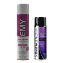 Kit Instant Hair Plus 300ml + Hair Spray Fixação Forte EMY 400ml