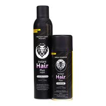 Kit Instant Hair Plus Castanho Escuro 300ml + Hair Spray Fixador 250ml