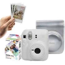 Kit Instax Mini 12 Branca Instantânea Bolsa Prateada Filme Mermaid Selfie Fotos Exclusivas