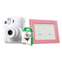 Kit Instax Mini 12 Branco Marfilm + 10 FT + 5 Porta Retrato Rosa
