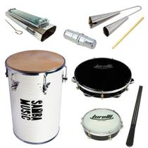 Kit instrumentos de samba phx e torelli rebolo + pandeiro + reco