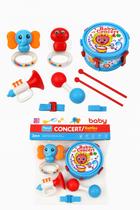 Kit Instrumentos Musicais para Bebê com 7 Peças Chocalho