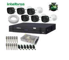 Kit intelbras 06 câmeras de segurança infra multi hd 720p dvr multi hd