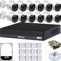 Kit Intelbras 12 Cameras Segurança Cftv Bullet Dvr 16 Canais 1016c 6tb