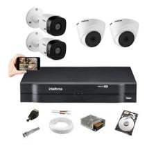 Kit Intelbras 2 Câm 1120d 2 Câm 1120b Dvr 4 Canais Full HD+ Hd Completo