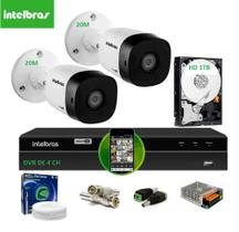 Kit Intelbras 2 Cam G4 Dvr 4ch Mhdx H.265 Com Hd 1 tera