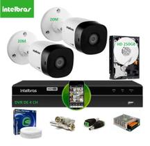 Kit Intelbras 2 Cam G4 Dvr 4ch Mhdx Multihd H.265 Hd 250giga