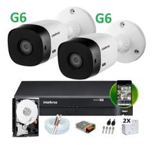 Kit Intelbras 2 Cam G6 20m Dvr 4 Mhdx Full hd Multihd H.265 Hd 500gb