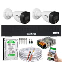 Kit Intelbras 2 Cam Vhd 1220 Full Color Dvr Mhdx 3004-C C/ Hd 500gb