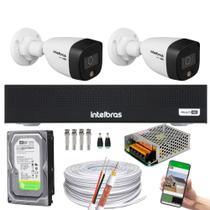 Kit Intelbras 2 Cam Vhd 1220 Full Color Dvr Mhdx 3004-C C/ Hd