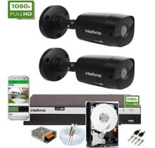 Kit Intelbras 2 Camera de Segurança 1220b Black Dvr 4ch Full Hd C / Hd 500gb