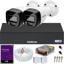 Kit Intelbras 2 Câmeras 3220b Full Color áudio Dvr 4ch 1104c Hd 1TB Purple Kit Intelbras 2 Câmeras 3220b Full Color áudio Dvr 4ch 1104c Hd 1TB Purple