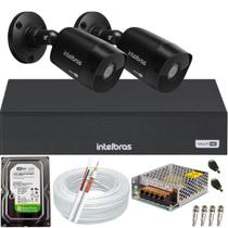 Kit Intelbras 2 Câmeras de Segurança 1220b Black Dvr 4ch Full Hd Kit Intelbras 2 Câmeras de Segurança 1220b Black Dvr 4ch Full Hd