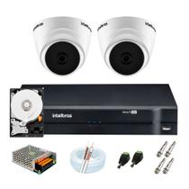 Kit intelbras 2 câmeras dome hd 720p vhc-1120d + dvr 1104 + acessórios