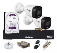 Kit Intelbras 2 Cameras Full Color Dvr 3004c C/1tb Purple