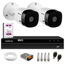 Kit Intelbras 2 Câmeras HD 720p VHL 1120 B + DVR 1104 Intelbras + HD 2TB para Armazenamento