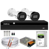 Kit Intelbras 2 câmeras IP 1230B VIP NVD 1404 C/HD 1TB