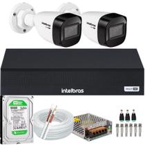 Kit Intelbras 2 Câmeras Vhd 1130 Hd 30m Dvr De 4 Canais com hd 500GB