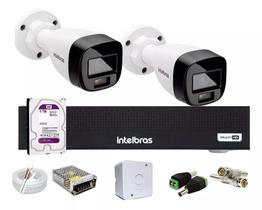 Kit Intelbras 2 Vhd 1120b Full Color, Dvr 4 Canais C/hd 1tb