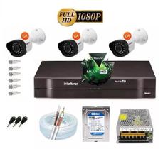 Kit Intelbras 3 Cam 1220b Fullhd Dvr Mhdx Full Hd C/ Hd 500gb