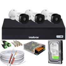 Kit Intelbras 3 Cam 1220b Ir 20m Fullhd Dvr Mhdx 3004-C C/ Hd