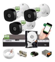 Kit Intelbras 3 Cam 1220b Ir 20m Fullhd Dvr Mhdx 3104 C/ Hd Kit Intelbras 3 Cam 1220b Ir 20m Fullhd Dvr Mhdx 3104 C/ Hd