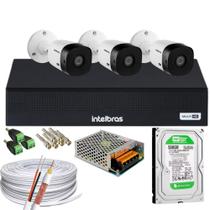 Kit Intelbras 3 Cam Fullhd 1080p + Dvr 3004-C Full Hd Completo