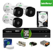 Kit Intelbras 3 Cam G4 Dvr 4ch Mhdx H.265 Com Hd 160giga Kit Intelbras 3 Cam G4 Dvr 4ch Mhdx H.265 Com Hd 160giga