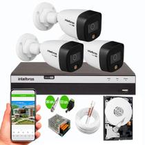 Kit Intelbras 3 Cam Vhd 1220 Full Color Dvr Mhdx 3104 C/ Hd 500gb