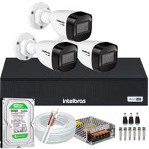 Kit Intelbras 3 Câmeras Vhd 1130 Hd 1mp 30m Dvr De 4 Canais com hd 500gb