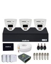 Kit Intelbras 3 Câmeras VHD 1220D Full Color Imagem Colorida Dvr Mhdx 1104-c intelbras SSD 512gb Instalado