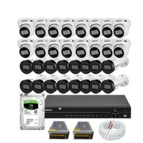 Kit Intelbras 32 câmeras de Segurança Vhd 1130 30m Dvr de 32 canais 1232 Hd 3tb