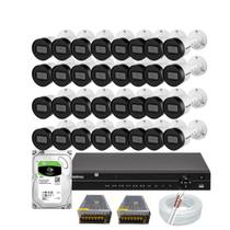 Kit Intelbras 32 câmeras de Segurança Vhd 1130 30m Dvr de 32 canais 1232 Hd 6tb